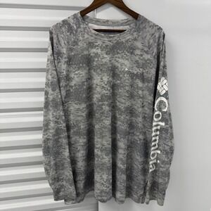 Columbia PFG Long Sleeve Shirt XL Omni Shade Camo Fishing Gray